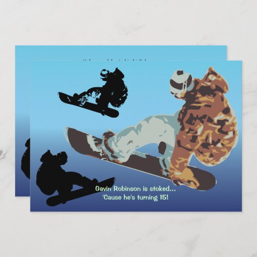 伝染性の空気スノーボードの招待状 招待状 (正面/裏面)