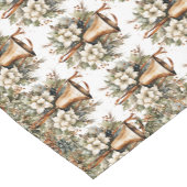 伝統のクラシック緑の金ゴールドクリスマスベル ショートテーブルランナー (コーナー)