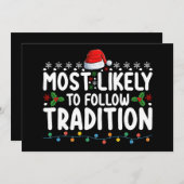 伝統のクリスマス後を追の休日に最も可能性が高い 招待状 (正面/裏面)