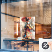 伝統のメロディ：アートと音楽の調和 ウィンドウサイン (カフェ窓)