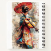 伝統のメロディ：アートと音楽の調和 ノートブック (裏面)