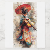 伝統のメロディ：アートと音楽の調和 ワインラベル (シングルラベル)