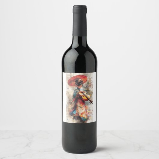 伝統のメロディ：アートと音楽の調和 ワインラベル (正面)