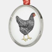 伝統の品種置く雌鶏-禁止されたプリマスロック メタルオーナメント (左)