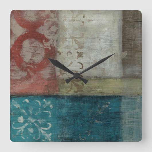 伝統の抽象芸術I スクエア壁時計 (正面)