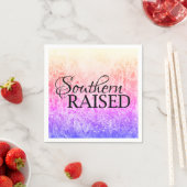 伝統の花:南の隆起した水色 スタンダードカクテルナプキン (インサイチュ)