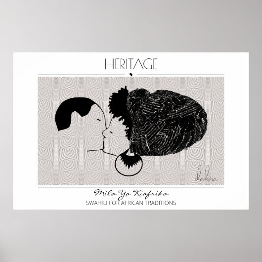 伝統アフリカブラックラブブラウンラブ ポスター (正面)