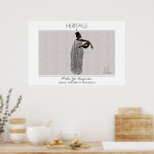 伝統アフリカボウルを持つ黒人女性 ポスター (キッチン)