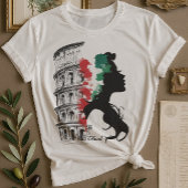 伝統イタリアン女性とコロッセウムティー Tシャツ