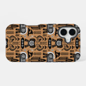 伝統トーテム – アフリカの部族動物パターン iPhone 16ケース (裏面横)