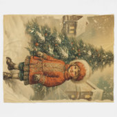 伝統ヒュース伝統的クリスマスブランケット フリースブランケット (正面(横))