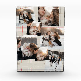 伝統プレイドコージーキャビンのクリスマスギフト数々の8 フォトブロック