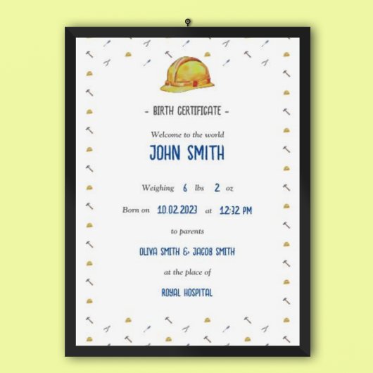 伝統ベビー記念誕生証明書ポスター ポスター