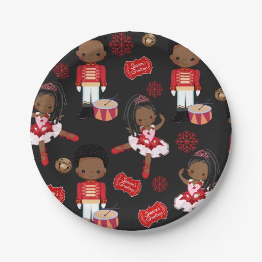 伝統ホリデーナッツクラッカー紙プレート ペーパープレート (正面)