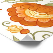 伝統ムガルのモチーフ、レトロなファンタジーの花、 ポスター (角)