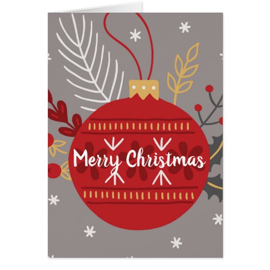 伝統メリークリスマス/赤オーナメント (正面)
