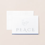 伝統モダンドーブフォイルホリデーフォト 箔カード (封筒付き正面)