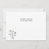 伝統ワイルドフラワーとハチの写真サンキューカード 招待状 (裏面)