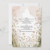 伝統ワイルドフラワー結婚牧草地 招待状 (裏面)