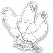 伝統品種チキン – 鶏と鶏 シール (正面)