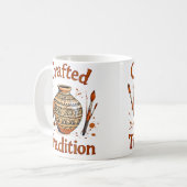 伝統工芸の文化的な陶器デザイン コーヒーマグカップ (正面左)