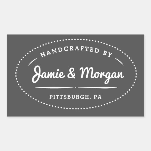 伝統手作り名ラベル 長方形シール (正面)