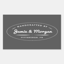 伝統手作り名ラベル 長方形シール