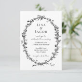 伝統的つる植物フォーマル結婚式招待状 招待状 (スタンド正面)