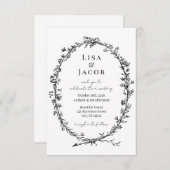 伝統的つる植物フォーマル結婚式招待状 招待状 (正面/裏面)