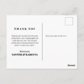 伝統的でおしゃれな インドの結婚式のお礼の写真 ポストカード (裏面)