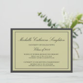 伝統的でフォーマルな大学卒業のイベント 案内状 (スタンド正面)