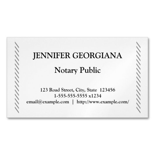 伝統的で及びシンプルな公証人 マグネット名刺 (正面)