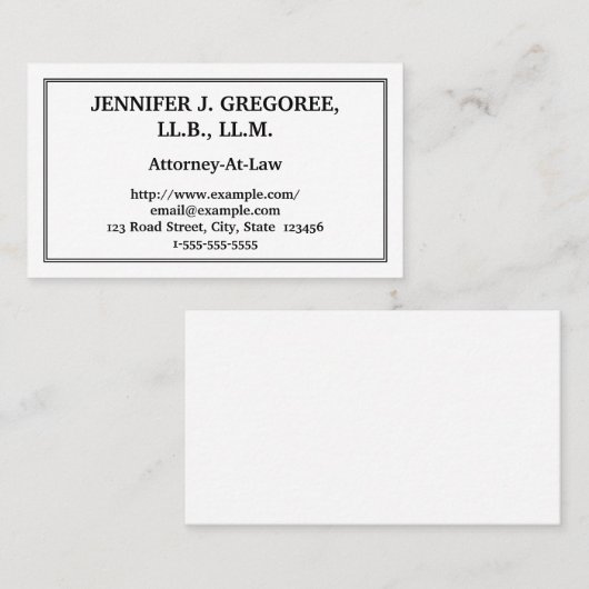 伝統的で及び明白な弁護士の名刺 名刺 (正面/裏面)