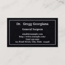 伝統的で及び明白なSurgeon大将の名刺