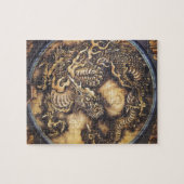 伝統的で日本のな東洋のドラゴン-日本-鳴き龍 ジグソーパズル (横)