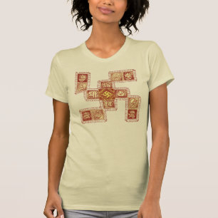 伝統的なかぎ十字のパターン Tシャツ