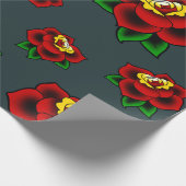 伝統的なばら色の入れ墨の包装紙 ラッピングペーパー (角)