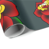 伝統的なばら色の入れ墨の包装紙 ラッピングペーパー (ロールコーナー)