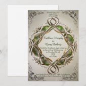 伝統的なアイルランド・ケルト模様とパターン 招待状 (正面/裏面)