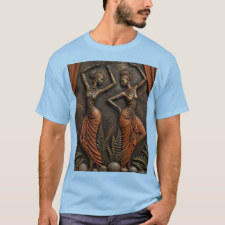 伝統的なアフリカのダンサーの彫刻, 古代の部族 Tシャツ