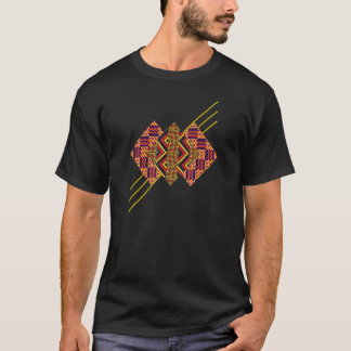 伝統的なアフリカのパッチワークダシキケンテアーティスト Tシャツ
