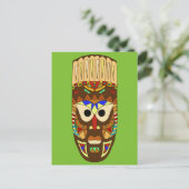 伝統的なアフリカのマスク ポストカード (スタンド正面)