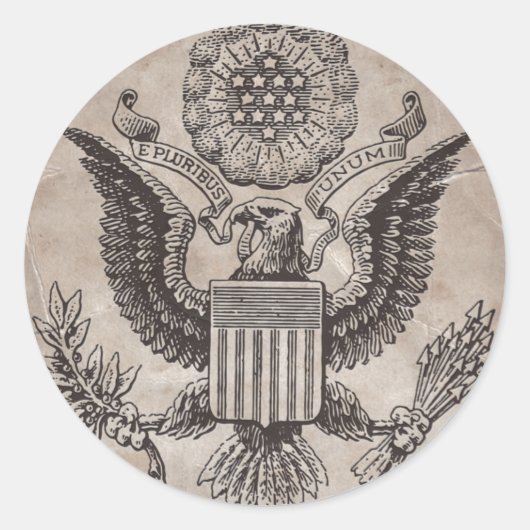 伝統的なアメリカの紋章 ラウンドシール (正面)