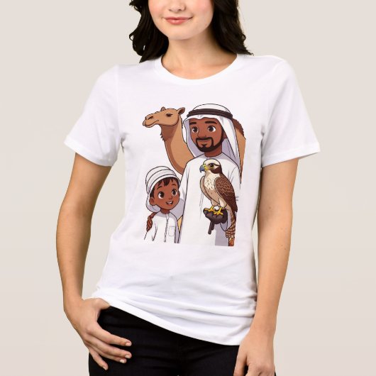 伝統的なアラブの鷹狩り トライブレンドＴシャツ (正面)
