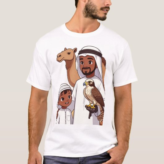 伝統的なアラブの鷹狩り Tシャツ (正面)