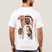 伝統的なアラブの鷹狩り Tシャツ (裏面)
