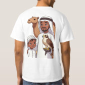 伝統的なアラブの鷹狩り Tシャツ (裏面)