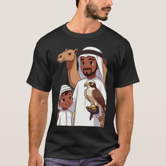 伝統的なアラブの鷹狩り Tシャツ (正面)