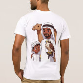 伝統的なアラブの鷹狩り Tシャツ (裏面)