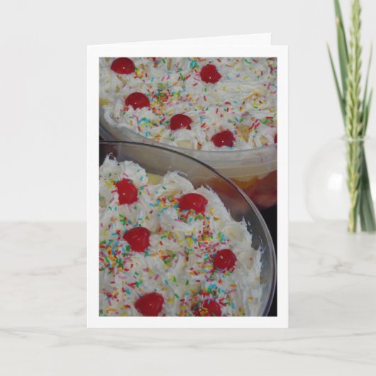 伝統的なイギリスのトリフルデザート料理 カード (正面)